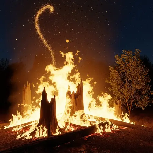 3D Fierce Fire Burning in Forest - Stunning Visuals