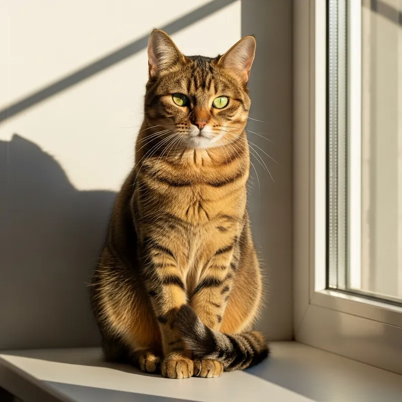 Adorable Tabby Cat with Bright Green Eyes | Fluffy & Soft Fur
