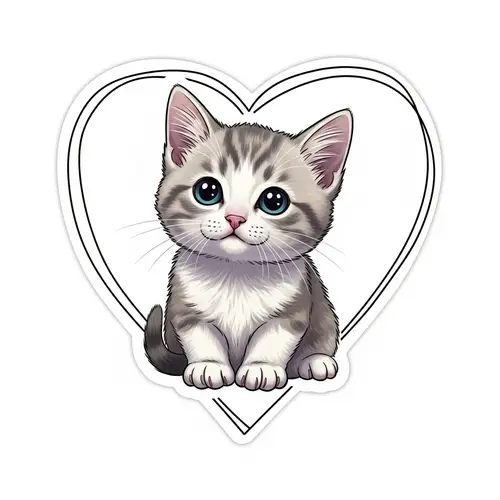 Adorable Kitten Sticker Design | Cute Cat Sticker