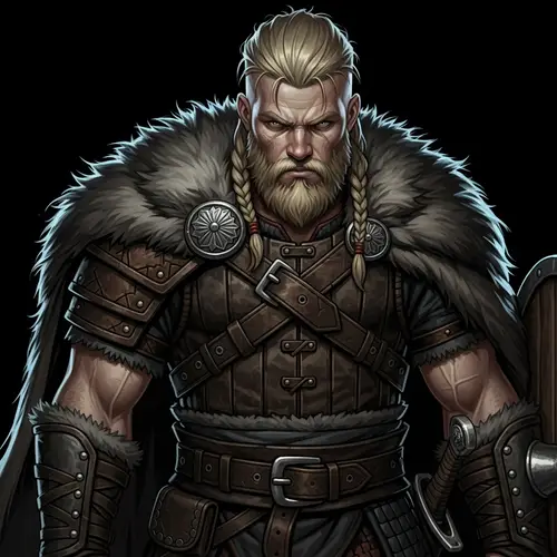 Nordic Viking Warrior in Leather Armor | Grimdark Art Style