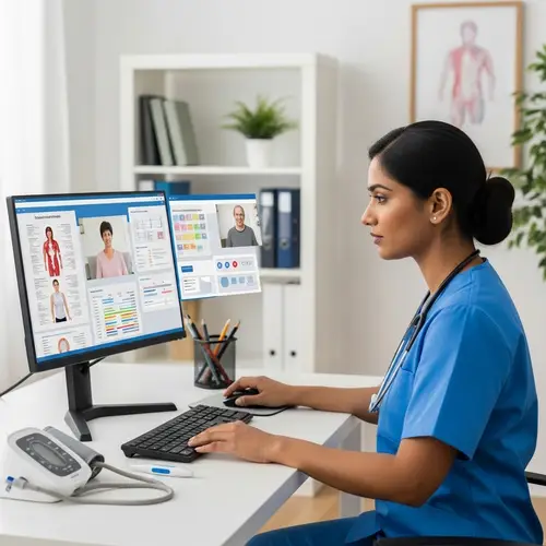South Asian Female Nurse in Telehealth Session | Remote Patient Monitoring