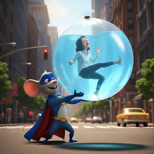 Minnie Mouse Superhero Saves Woman in Inflated Diaper | Movie Scene