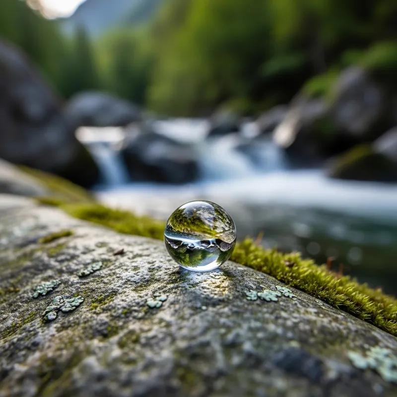 Crystal Clear Water on Stone | Mountain Stream Background