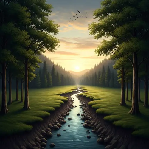 Peaceful Border Area Landscape | Tranquil Nature Scene