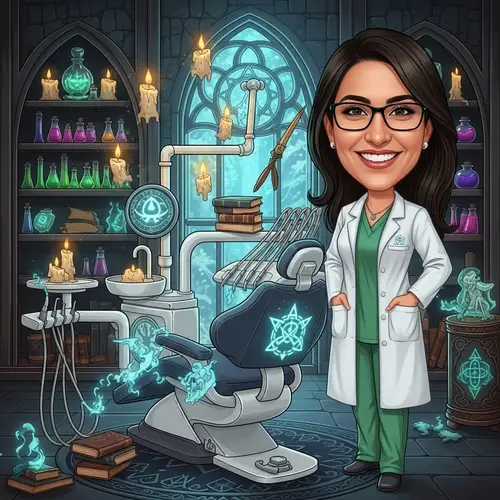 Middle Eastern Female Dentist and Enchanted Dental Chair