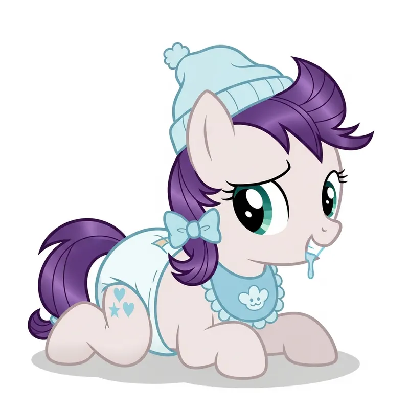 Adorable Baby Pony in Diapers | Newborn Cartoon Image