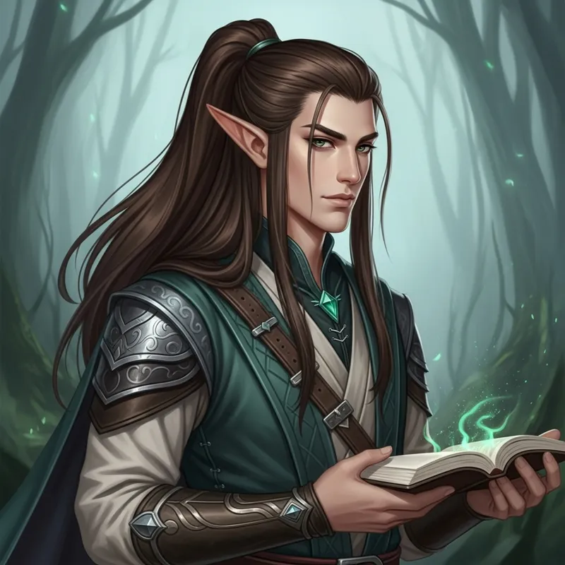 Graceful Androgynous Elf with Long Flowing Ponytail