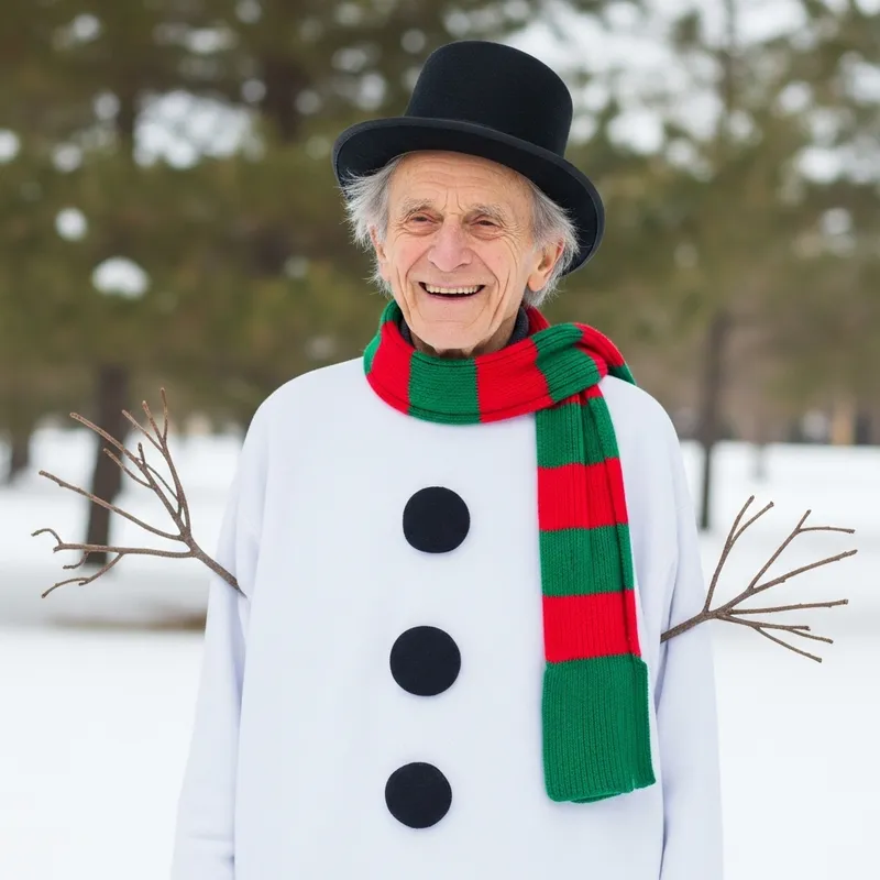 Albert Einstein Snowman Portrait - Photorealistic Image