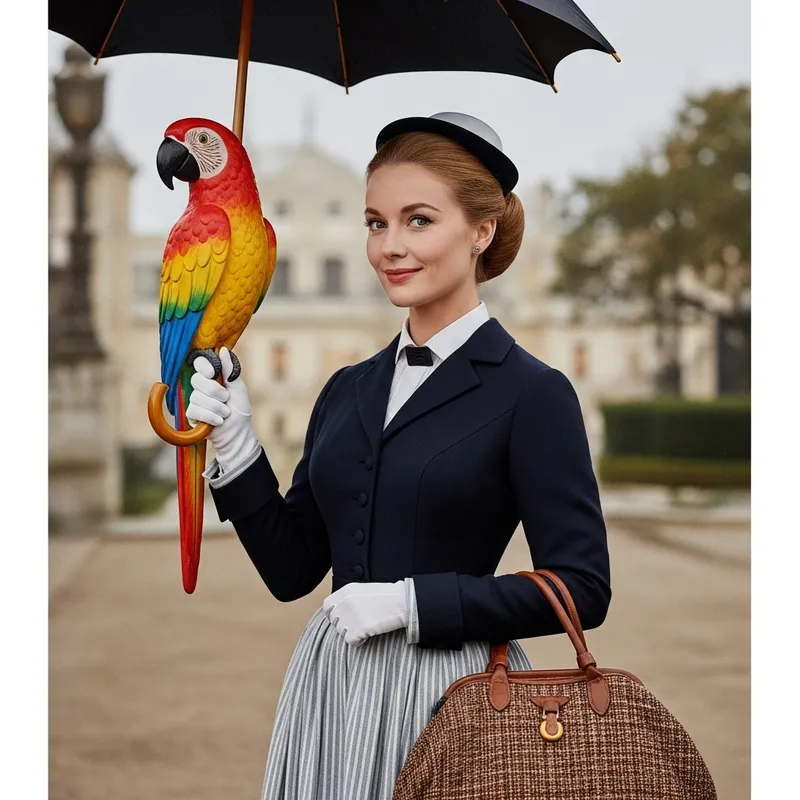 Julie Andrews as Mary Poppins Costume | Elegant 1960s Film Character