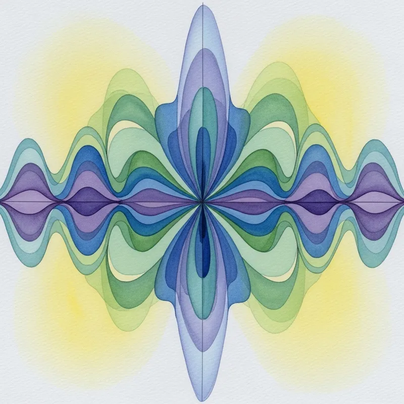 Abstract Sound Waves Watercolor Art