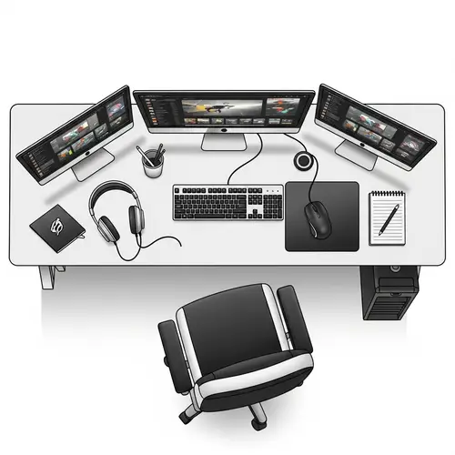 Black and White Computer Workspace Setup | Mouse Pad Design