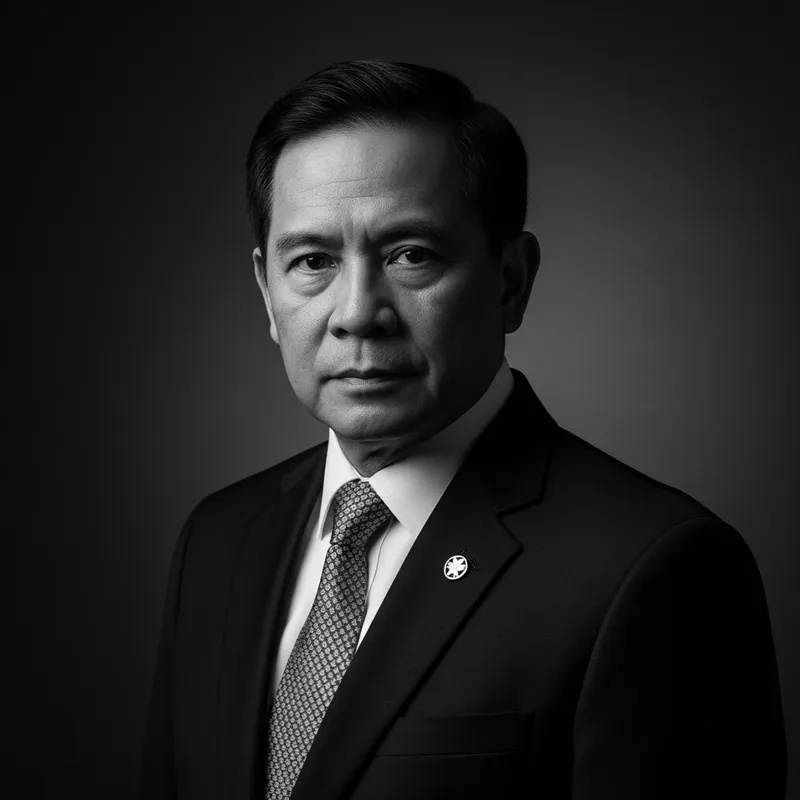 President Marcos Portrait | Strong Black & White Photo