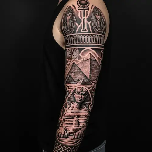 Ancient Egyptian Inspired Arm Tattoo Design