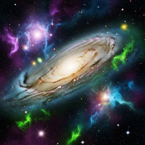 Vibrant Galaxy Abstraction | Cosmic Nebulas & Stars