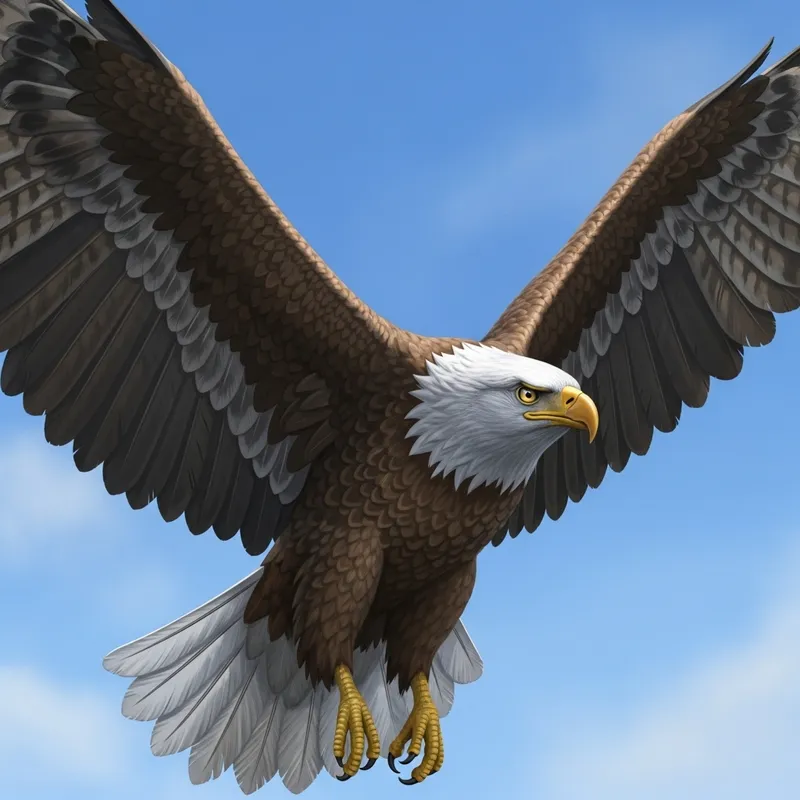 Detailed Majestic Eagle Soaring High - Realistic Wings