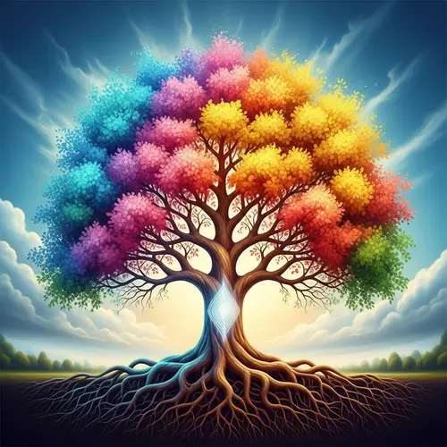 Spiritual Tree of Life - Vibrant and Majestic Representation