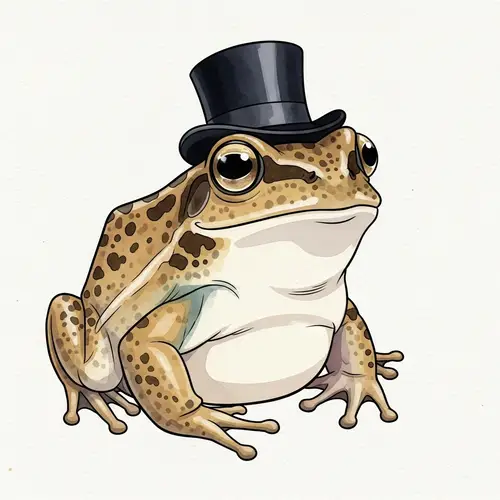 Charming Frog Portrait with Top Hat in Watercolor