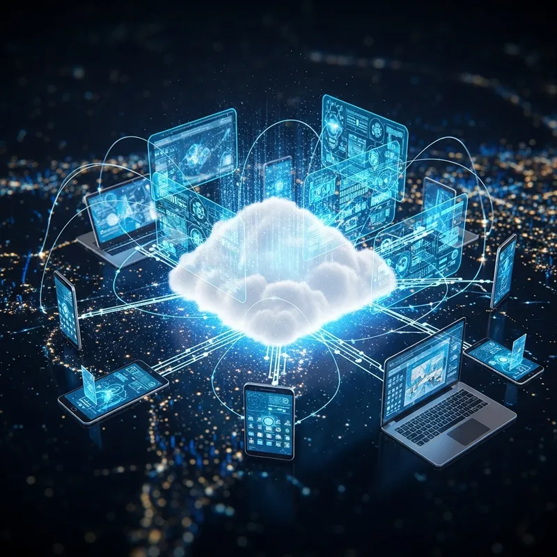 Futuristic 3D Cloud Computing Technology | Tech Devices Visualized