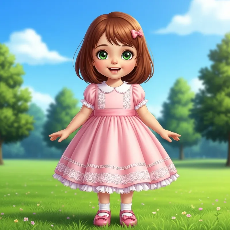 Captivating Prepubescent Girl with Honey Colored Hair & Chestnut Bob Cut