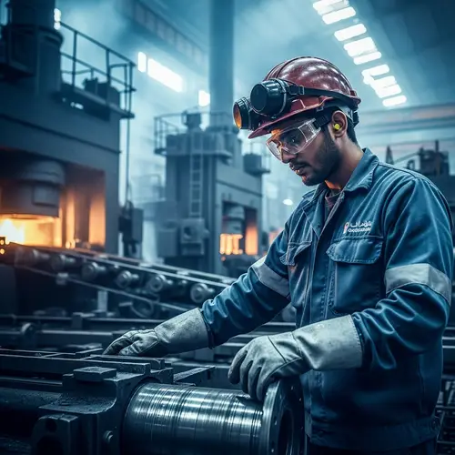 Young Qatari Man in Iron and Steel Factory | Industrial Scene