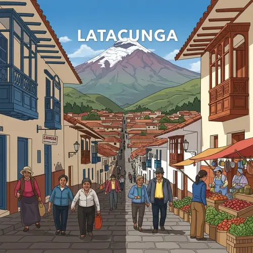 Panoramic View of Latacunga City in Ecuador