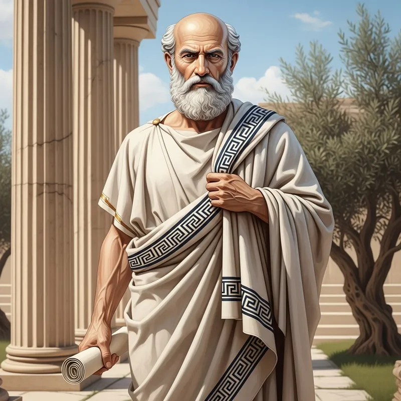 Philosopher Holding Constitution in Ancient Greece