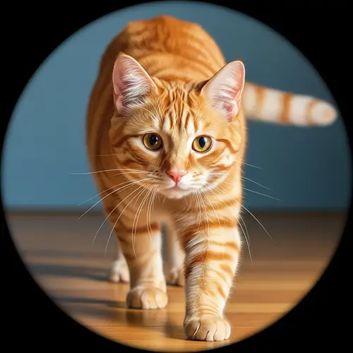 Vibrant Digital Painting of Playful Orange Tabby Cat