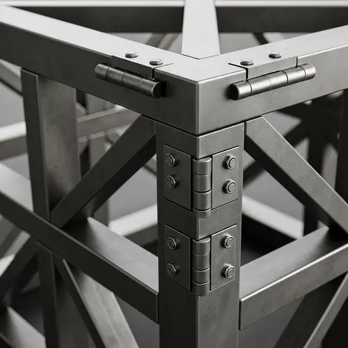Metal Frame with Hinges - Sturdy and Detailed Design