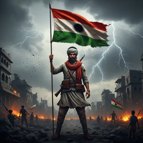 Revolutionary Freedom Fighter Illustration - Symbol of Resilience