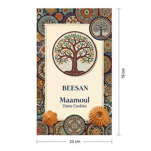 Luxurious Maamoul Cookies Packaging Design with Palestinian Cultural Tribute