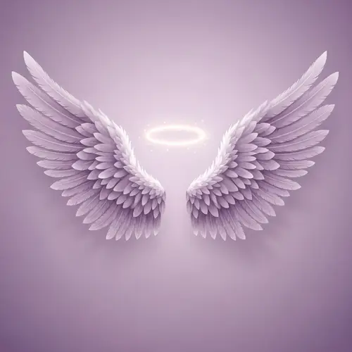 Angel Wings & Glowing Halo 3D Illustration - Ethereal Template