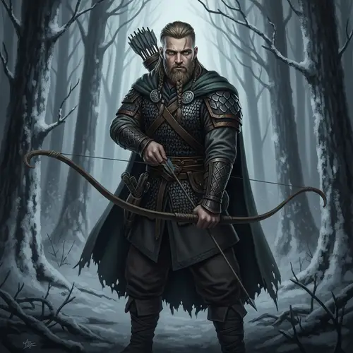 Grimdark Hunter: Viking-Inspired Fantasy Character Art