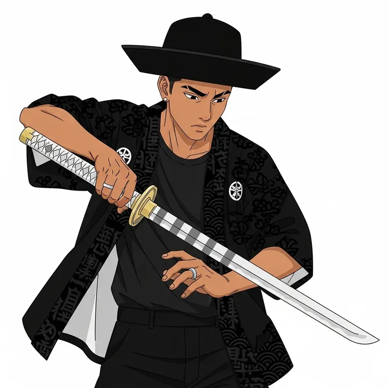 Anime-Inspired South Asian Warrior Art