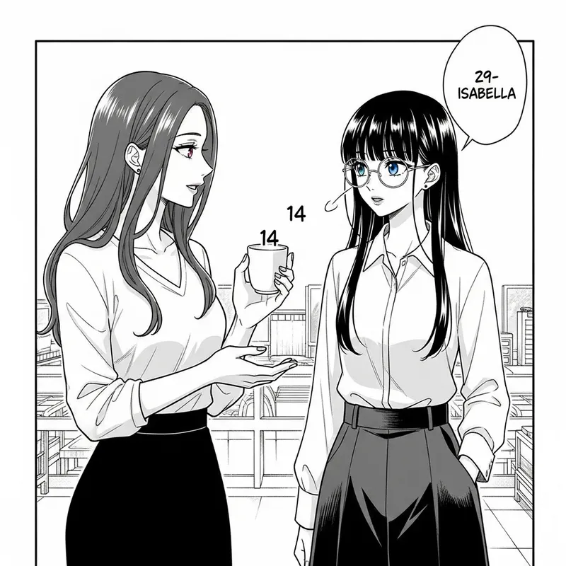 Isabella and Daughter: Heartfelt Conversation in Manga Style