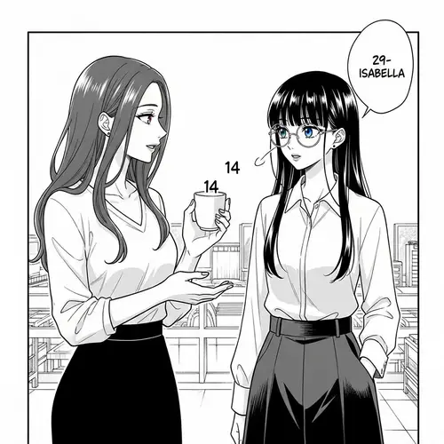 Isabella and Daughter: Manga Scene of Conversation