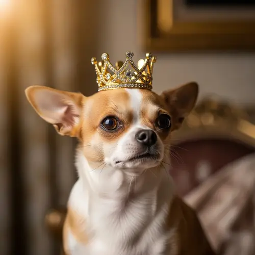 Adorable Chihuahua Dog Wearing Crown