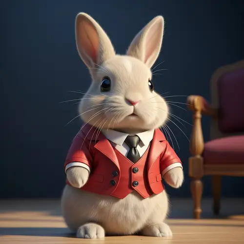 Dapper Rabbit in Red Suit: Charming and Elegant Bunny Attire