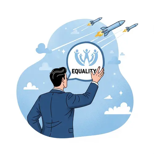 Tech Entrepreneur Promoting Equality Through Rocket Symbolism