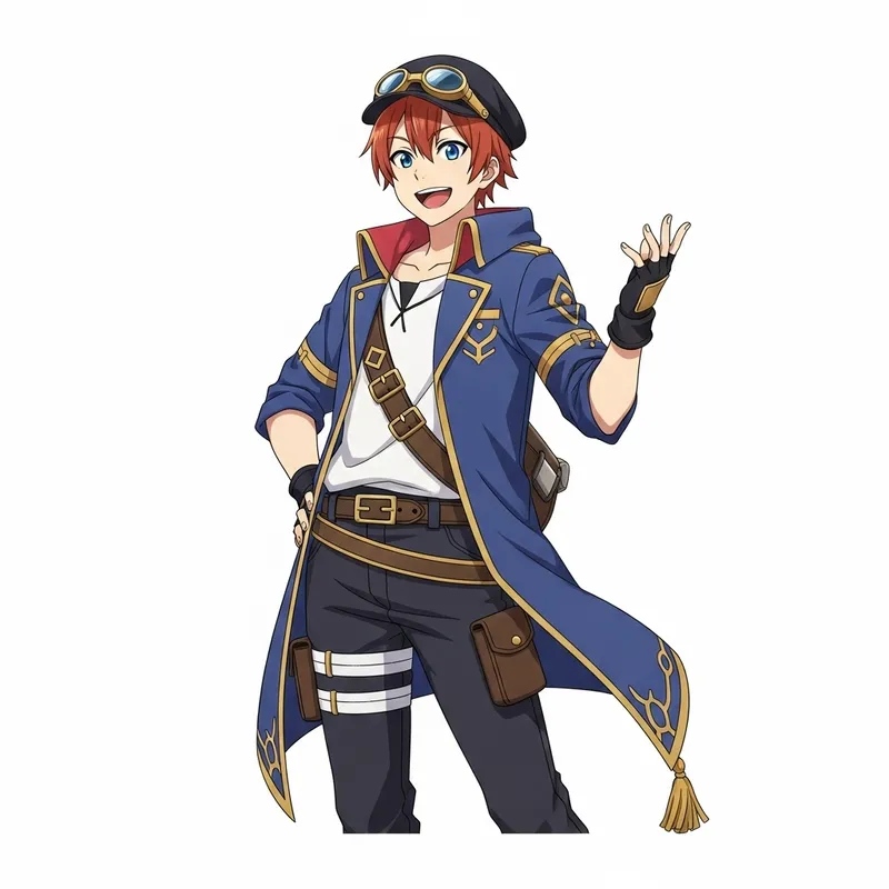 Cheerful Anime Style Cosplay of Male Character | Modern, High-Definition Design