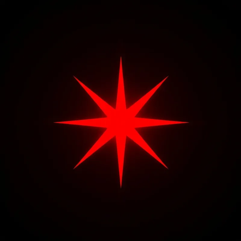 Bright Red Star on Dark Background | Symbol of Perseverance