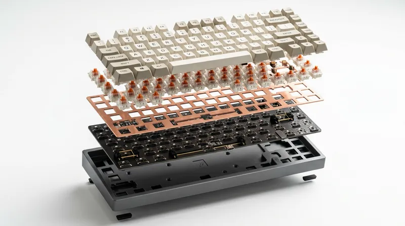Custom Mechanical Keyboard Design - Exploded View