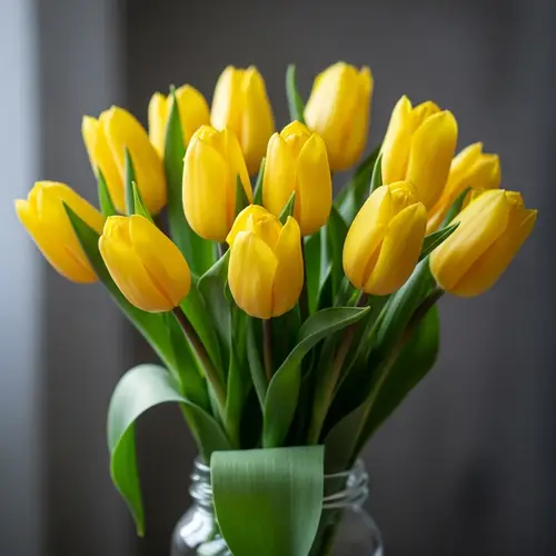 3D Yellow Tulip Bouquet Images
