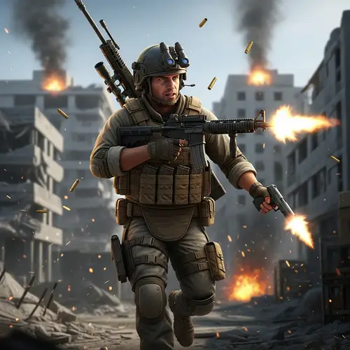 Counter-Strike Caucasian Male Character with Guns Blazing