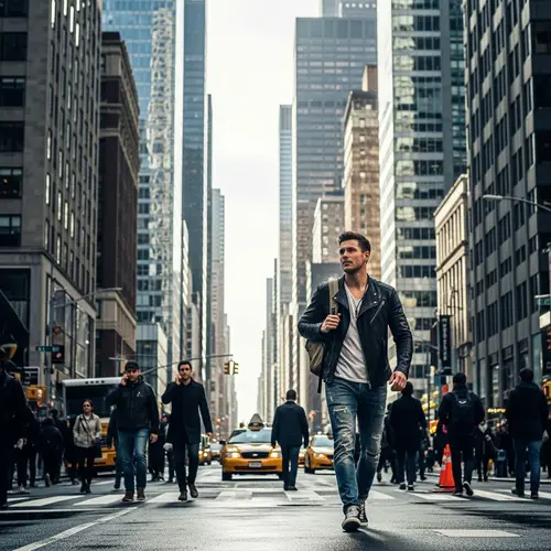 Stylish 25-Year-Old City Boy with Brown Hair | Urban Street Fashion