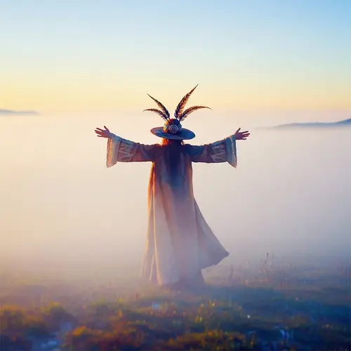 Enigmatic Figure Emerging from Mist - Impressionist Painting