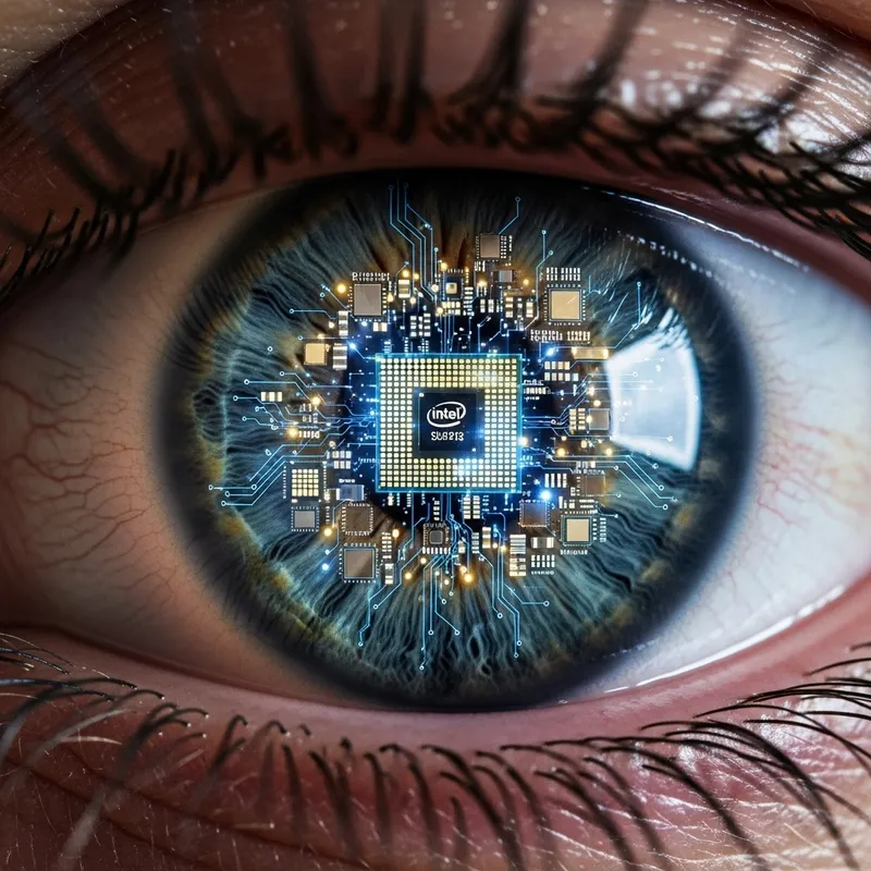Detailed Digital Eye with Intel Processor Connections