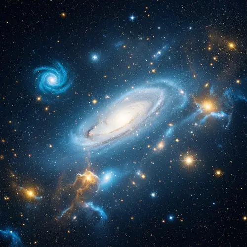 Blue and Gold Cosmic Universe - Moment of Intense Change