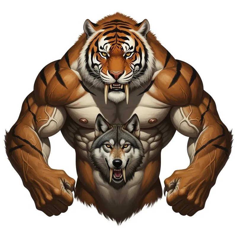 Fierce Wolf with Saber-Toothed Tiger Strength