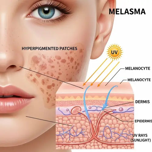 Detailed Educational Image of Melasma: Understanding Causes & Solutions