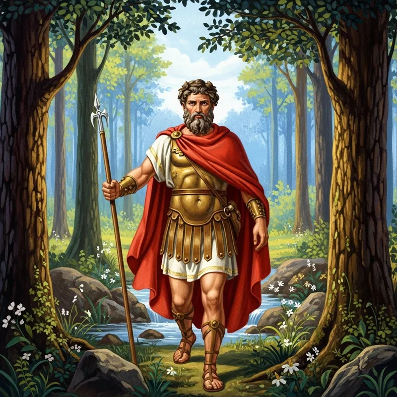 Odysseus: Mythic Greek Hero in Lush Forest Adventure